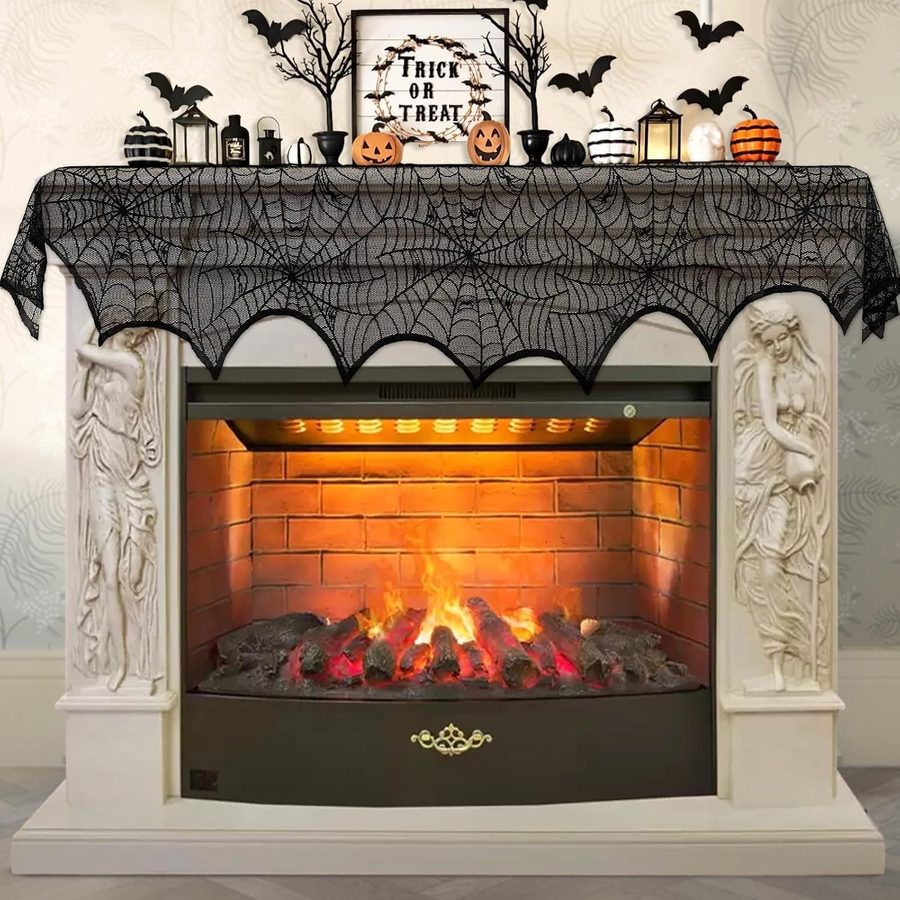 Halloween fireplace mantel decoration