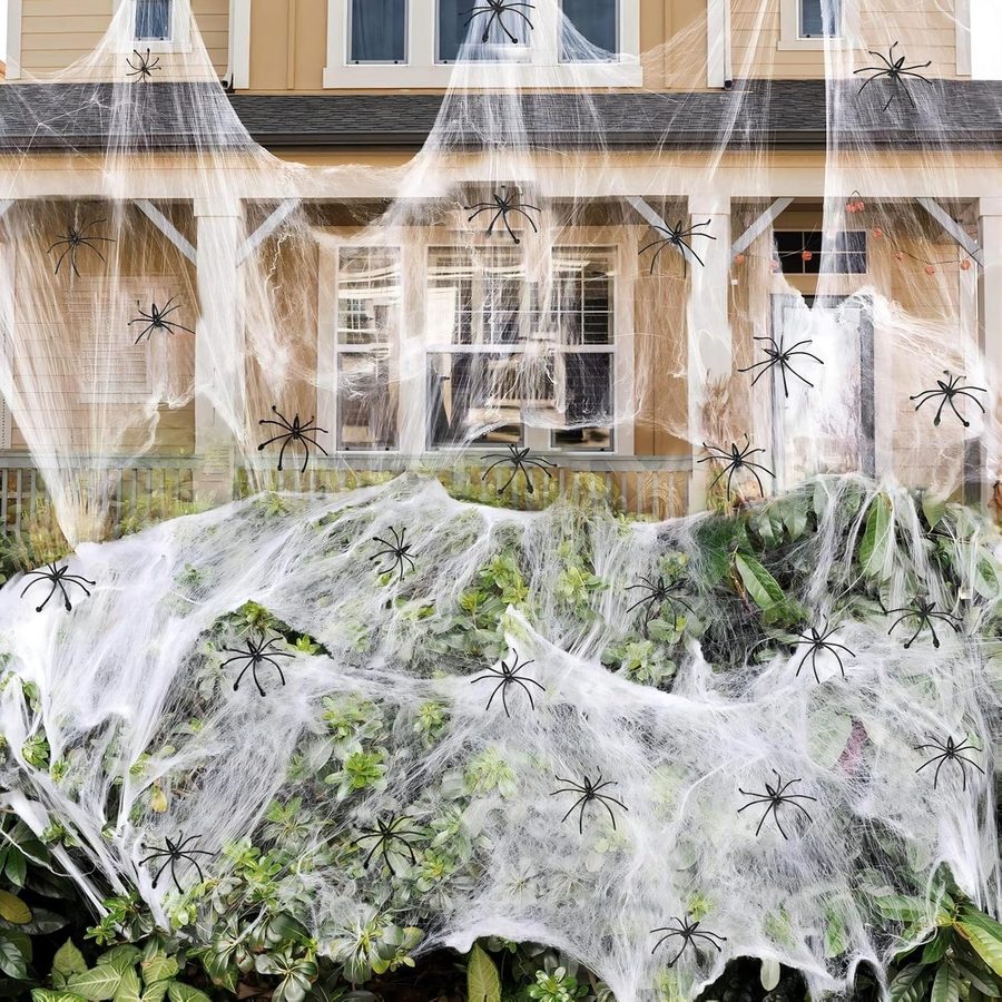 Spider web Halloween house decoration